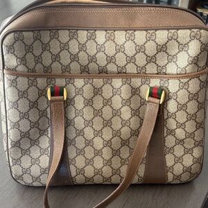 Gucci Beige and Brown Shoulder Bag